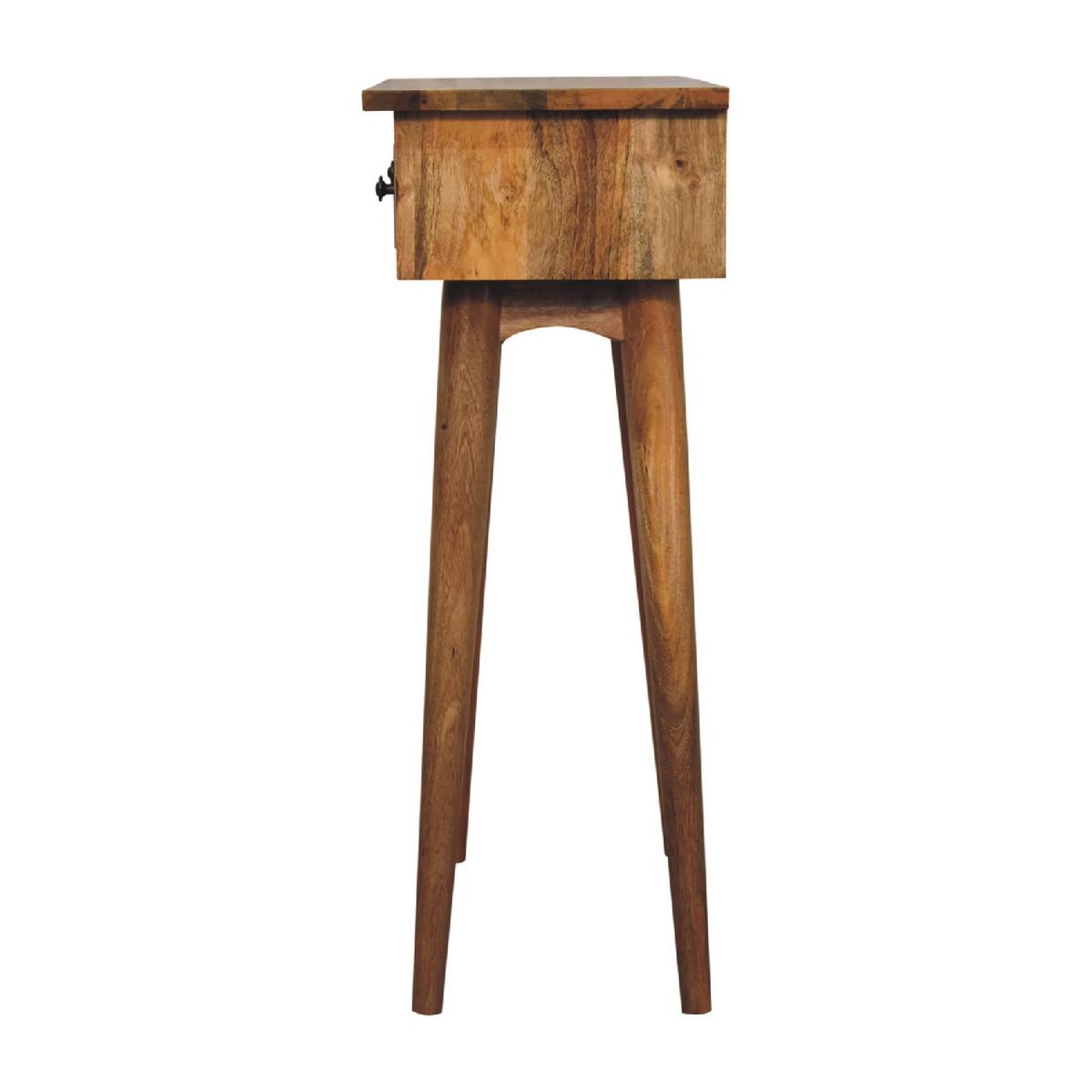 KONSOLE Eichen-Finish Kleine Flur Tisch, 2 Schubladen, Nordische Beine - Messingfarben/Braun, Holz/Metall (30/70/78cm) - Artisan Furniture