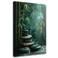 LEINWANDBILD Zen und Orientalisch 60x90cm - Grün, Textil (60/90cm) - Feeby