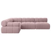 ECKSOFA modulares Sofa Mende-L2 - 285x190x70 cm Rosa Cord - Rosa, Holzwerkstoff/Textil (285/190cm) - ALTDECOR