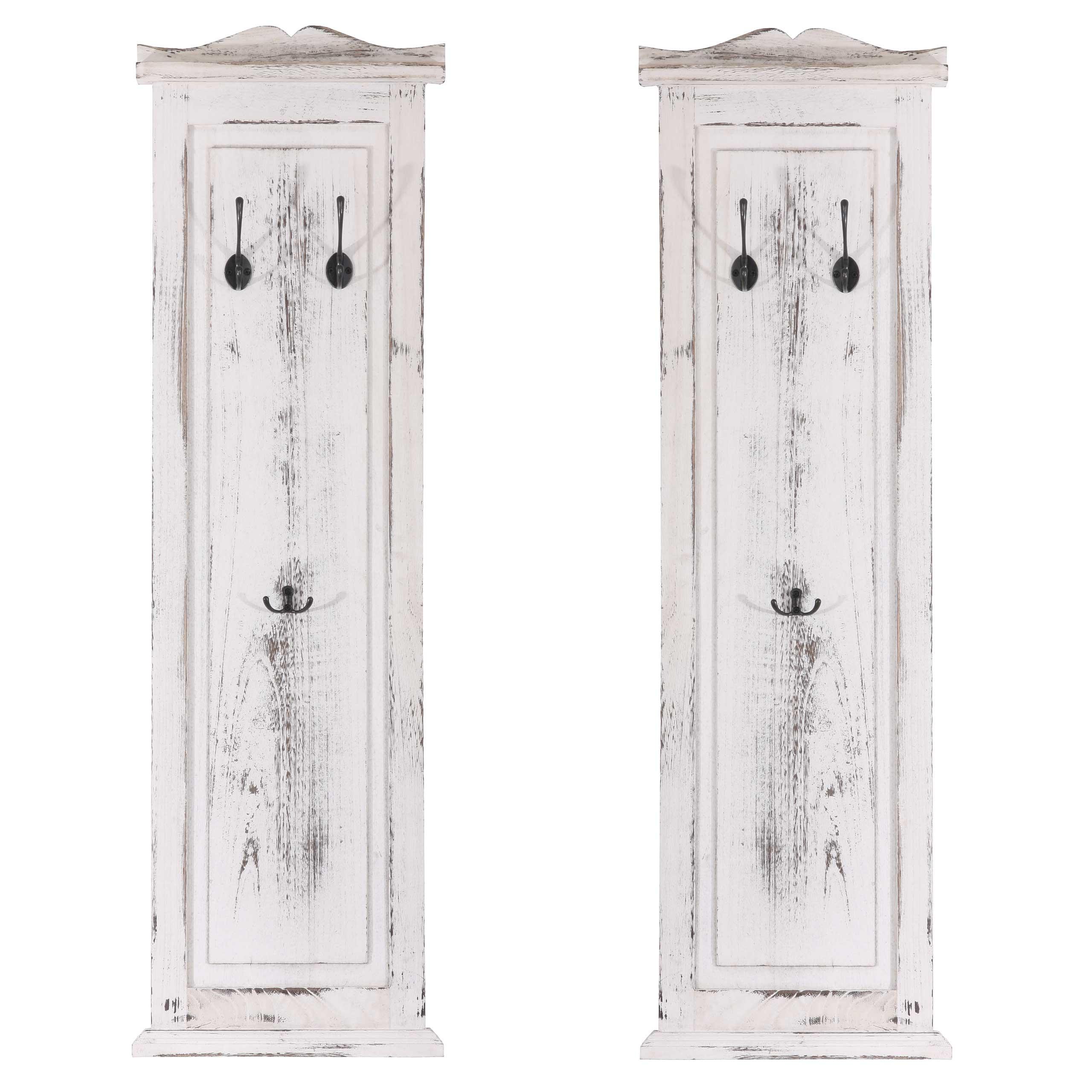 WANDGARDEROBE Weiß 2er-Set - Weiß, Holz (28/109/5cm) - MCW