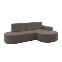 ECKSOFA mit Schlaffunktion und Bettkasten Ottomane Rechts MARI-L1-S - 283x167x73 cm Braun Bouclé - Schwarz/Braun, Holzwerkstoff/Kunststoff (167/283cm) - ALTDECOR