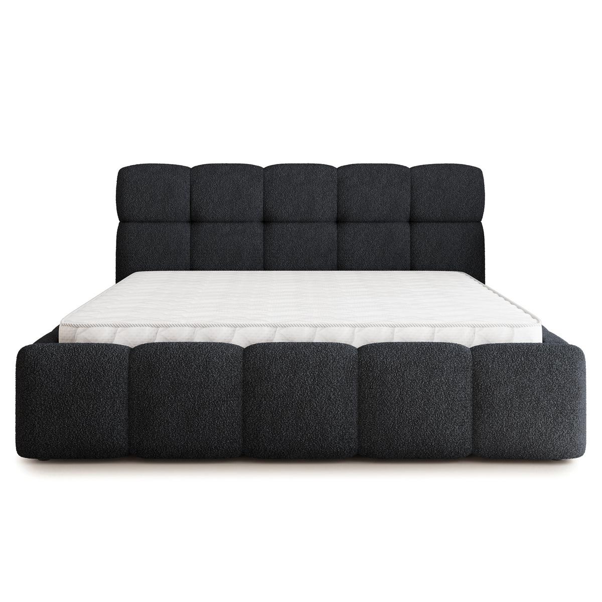 POLSTERBETT FARU Q 200x200 cm mit Bettkästen - Schwarz - Schwarz, Holz (200/200cm) - MASSENO