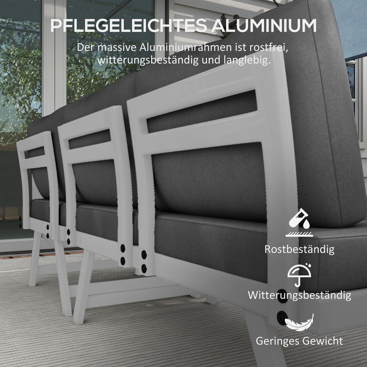 GARTENMÖBEL Set, Polyester, Grau - Grau, Kunststoff - Outsunny