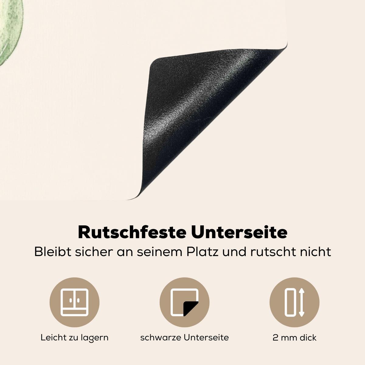 HERDABDECKPLATTE Osterkuchen - Schleife - Eier Ceranfeldabdeckung 90x52 cm - Creme, Kunststoff (90/52/0.2cm) - MuchoWow