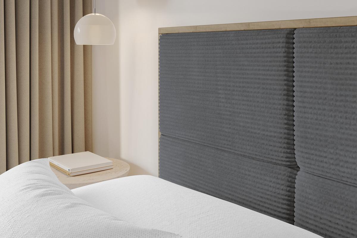 POLSTERBETT mit Bettkasten und Lattenrost, Bett mit Matratze H3/H4 - LILA 140x200 Dunkelgrau - Anthrazit, Holzwerkstoff/Textil (140/200cm) - ALTDECOR