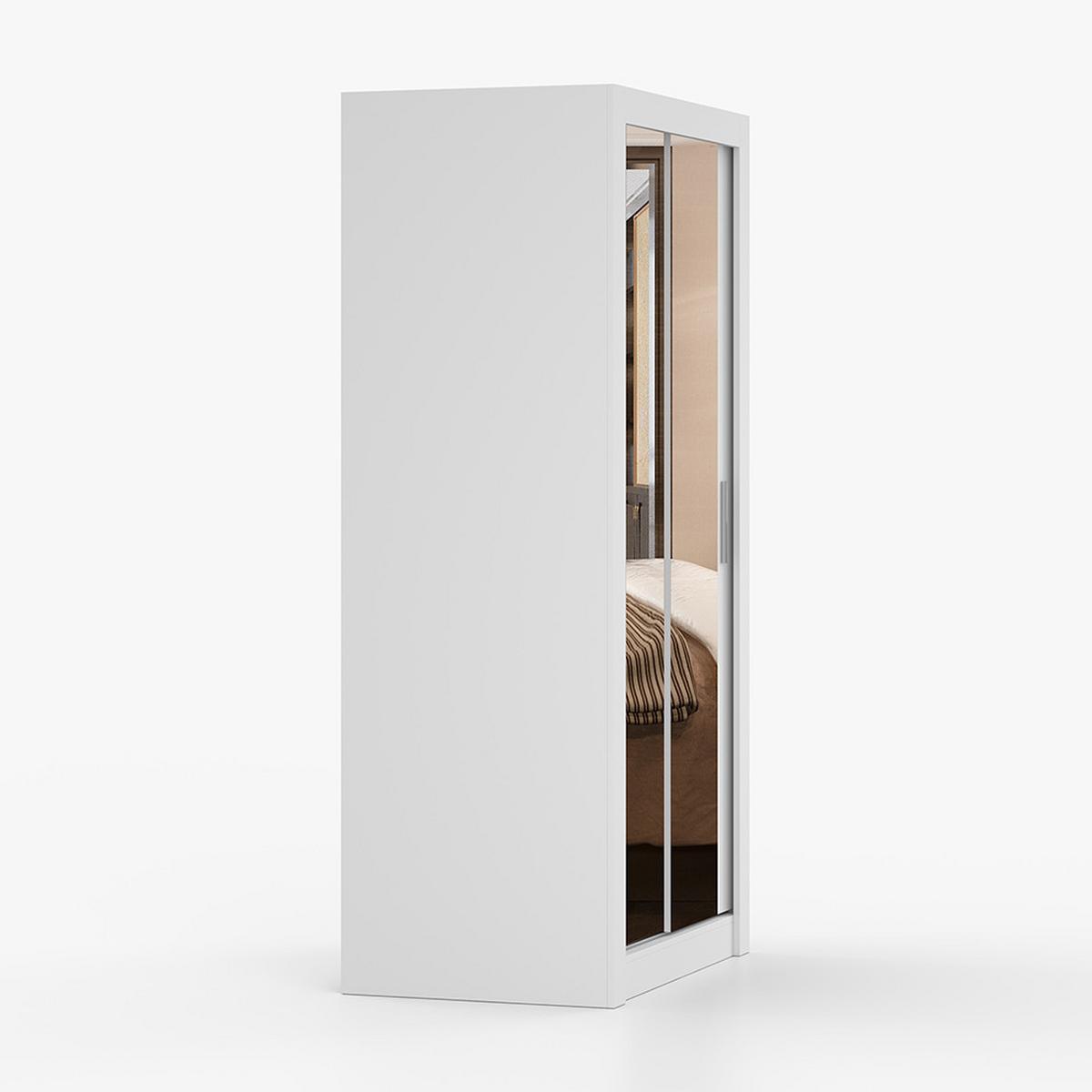 KLEIDERSCHRANK Milan 100 cm, 100/200/64, 2-türig, weiß - Weiß, Holzwerkstoff (100/200/64cm) - imoebel24