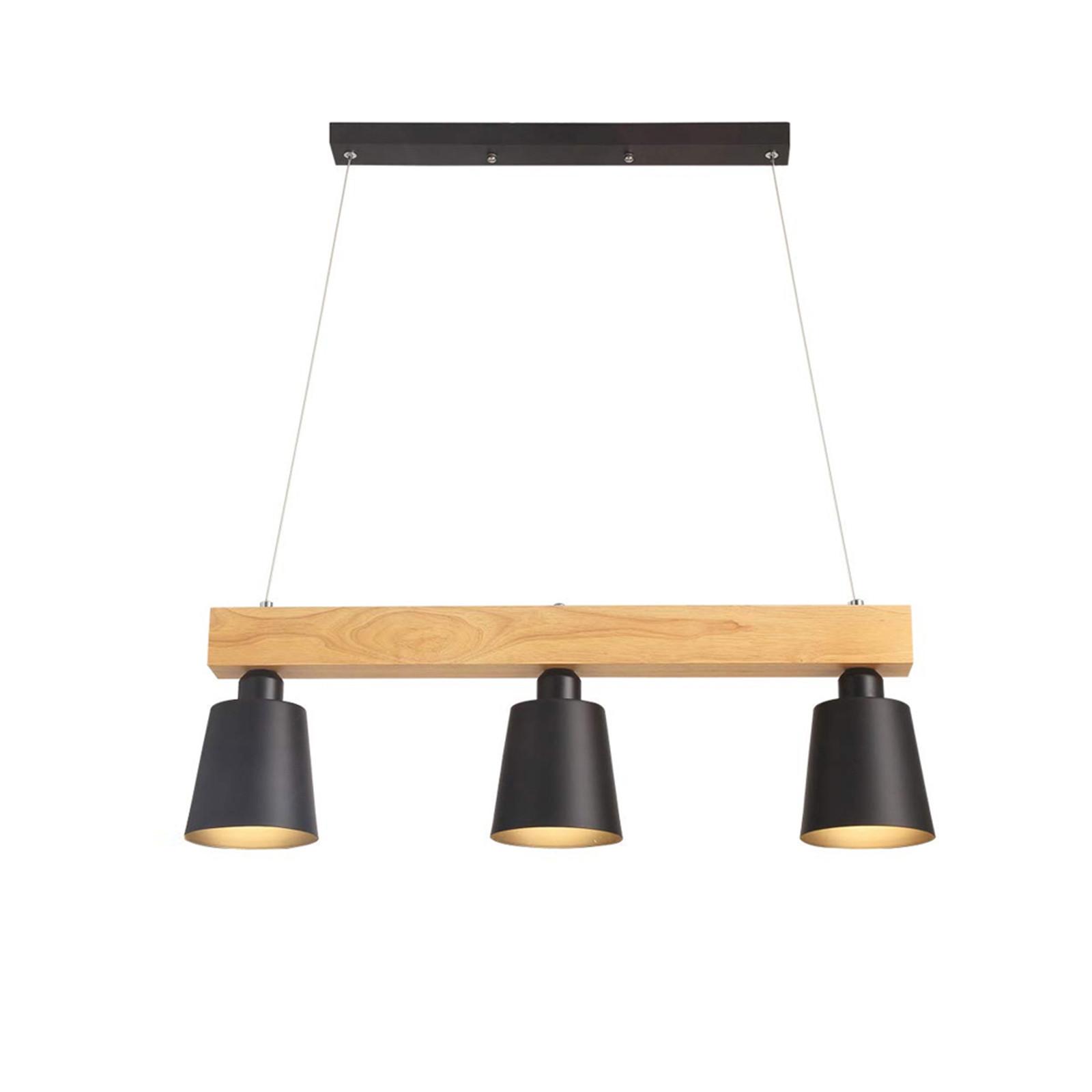 PENDELLEUCHTE Formel 3-flammig 70/14/23 cm - Schwarz, Holzwerkstoff (70/14/23cm) - Nettlife