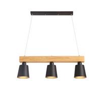 PENDELLEUCHTE Formel 3-flammig 70/14/23 cm - Schwarz, Holzwerkstoff (70/14/23cm) - Nettlife