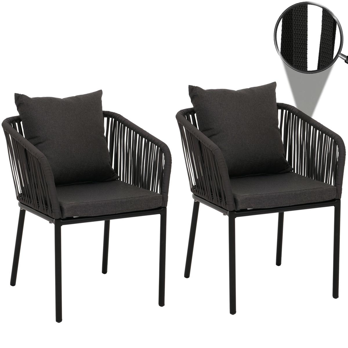 GARTENSTUHL Anthrazit, Dunkelgrau - Dunkelgrau/Anthrazit, Textil (55/75/55cm) - MCW