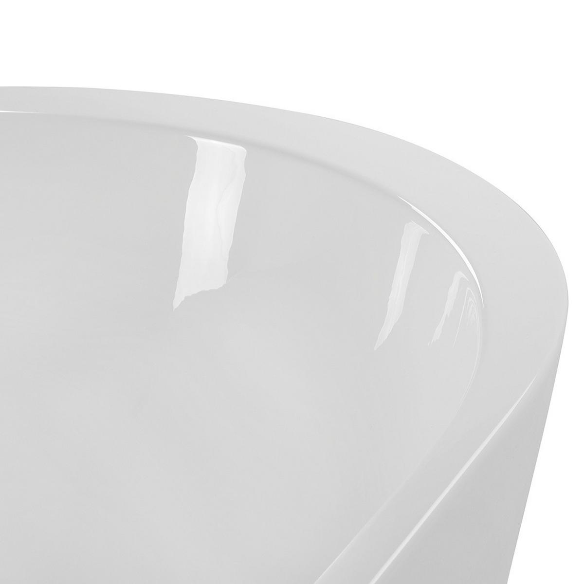BADEWANNE FREISTEHEND 75x150x58 cm weiß Nevis - Weiß, Kunststoff (75/58/150cm) - Beliani