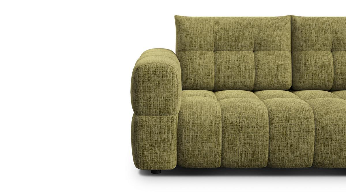SOFA CLOUDI 2,5-Sitzer, olivgrün - Schwarz/Olivgrün, Holz/Textil (211/89/104cm) - Wozimo