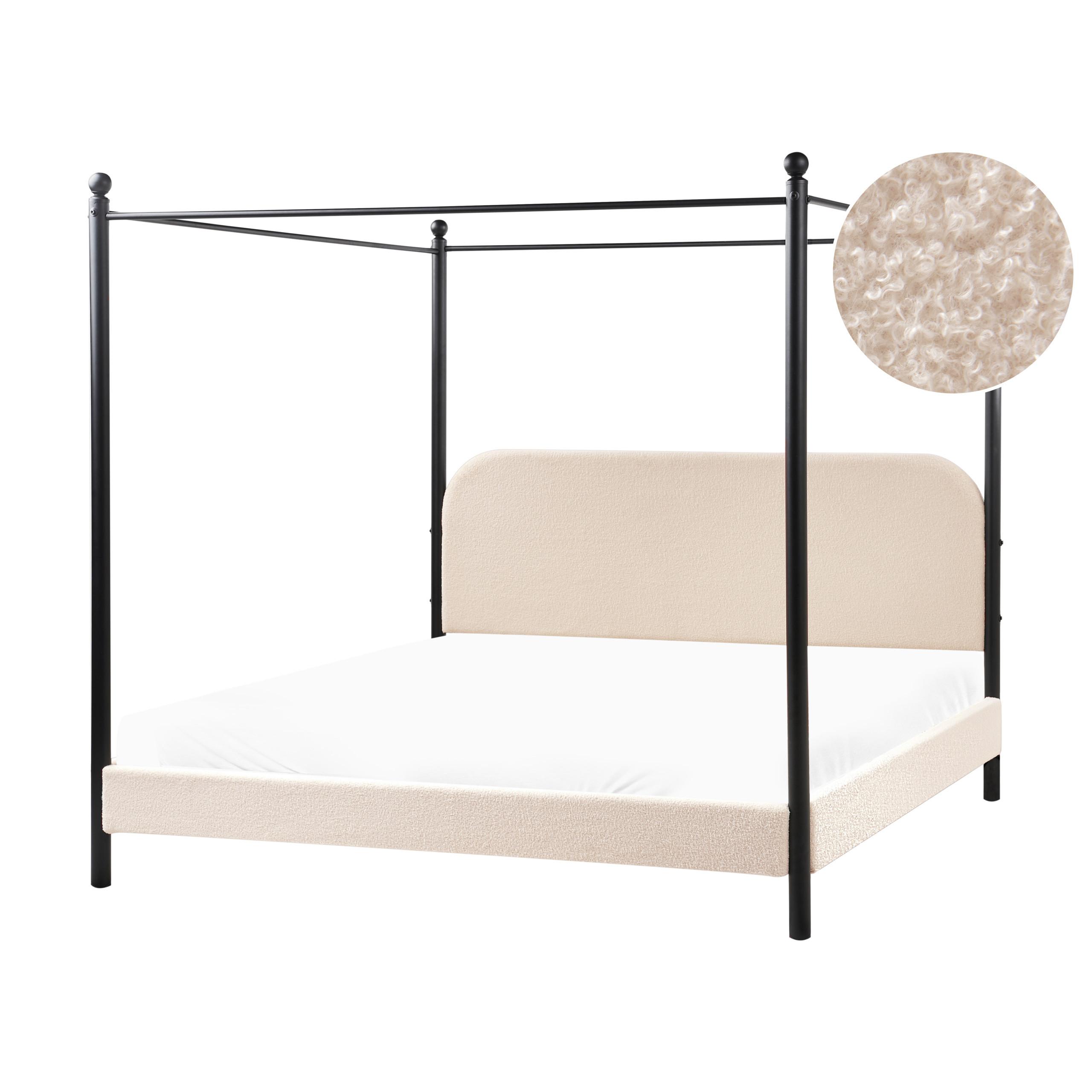HIMMELBETT 180x200 cm Beige Dannemois - Beige, Textil (180/200cm) - Beliani