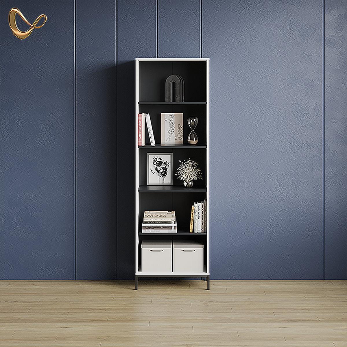 BÜCHERREGAL Aterno Weiß mit 5 Fächern - Weiß, Holzwerkstoff (60/180/40cm) - Livinity®