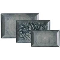 SERVIERPLATTEN-SET Grana grau 3-tlg. - Grau, Keramik (2/2/2cm) - Ritzenhoff Breker