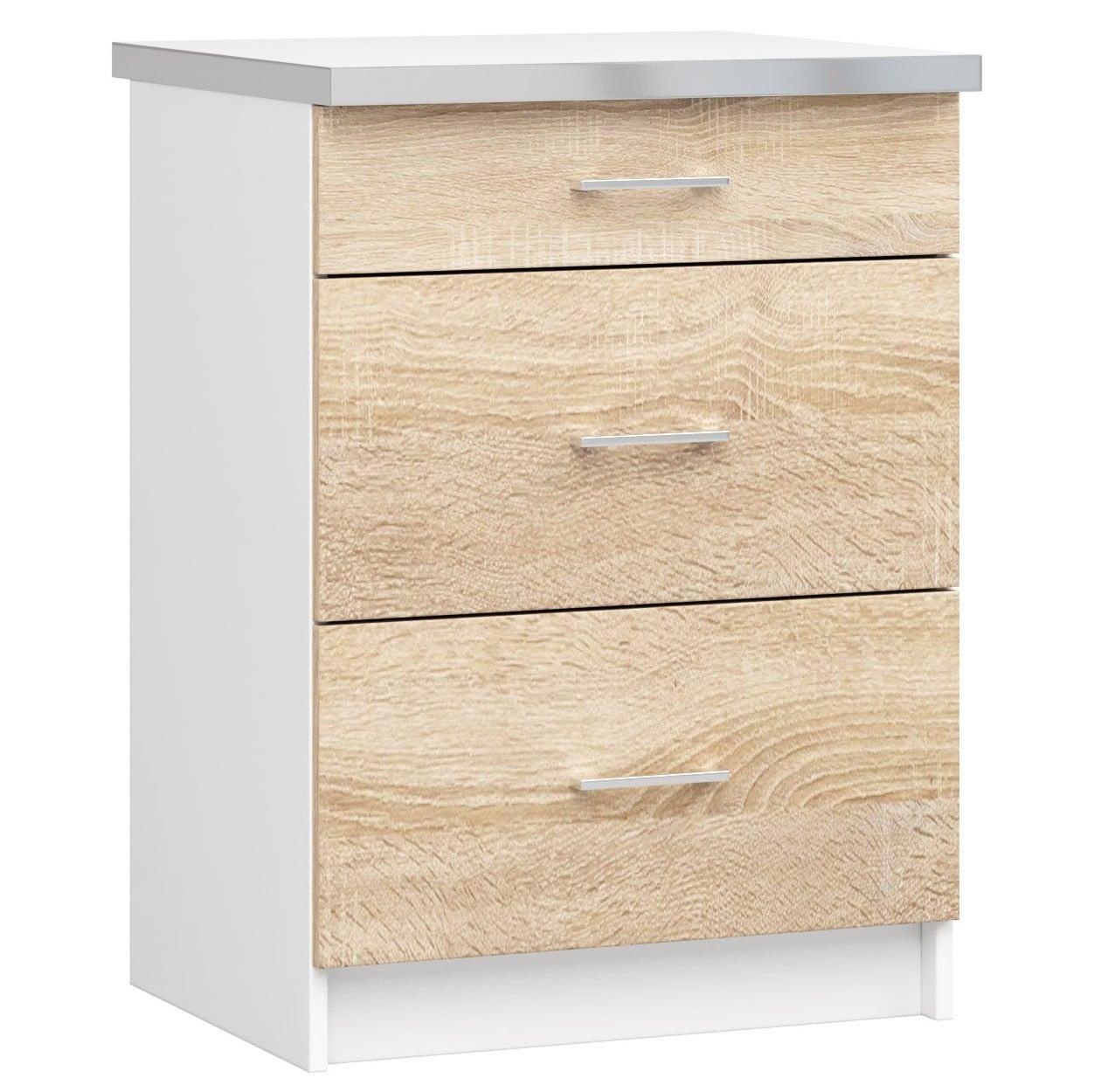 UNTERSCHRANK Weiß, Eiche Sonoma 82/60/44,5 - Weiß/Eiche Artisan, Holzwerkstoff (60/82/44.5cm) - RAUMHIRSCH FURNITURE