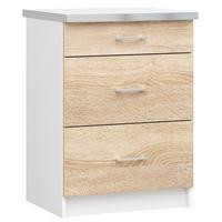 UNTERSCHRANK Weiß, Eiche Sonoma 82/60/44,5 - Weiß/Eiche Artisan, Holzwerkstoff (60/82/44.5cm) - RAUMHIRSCH FURNITURE