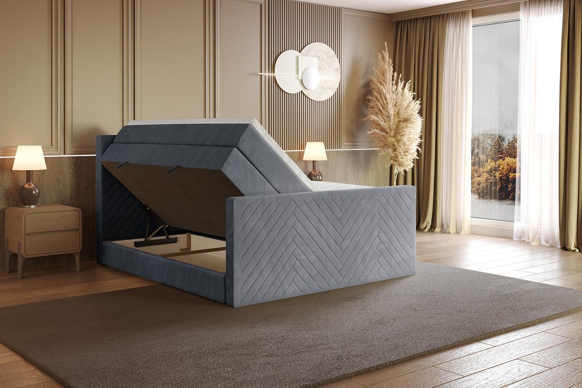 BOXSPRINGBETT mit Matratze und Lattenrost - VEXA-Z KING-120x200 - Grau Casablanca - Grau, Holzwerkstoff (120/200cm) - ALTDECOR