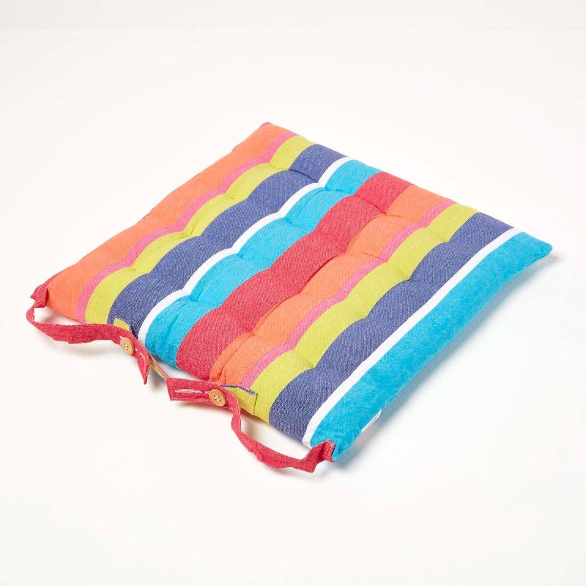 STUHLKISSEN bunt gestreift 40/40/5 cm - Multicolor, Textil (40/40/5cm) - Homescapes