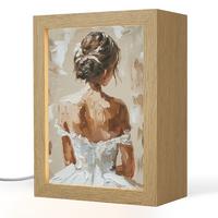 TISCHLEUCHTE Frau - Farbe - Abstrakt - Beige - Modern 15x20 cm - Brombeere, Holzwerkstoff (8/15/20cm) - OnlyWow