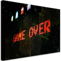 WANDBILD game over spielkonsole - Rot, Textil (60/40cm) - Feeby