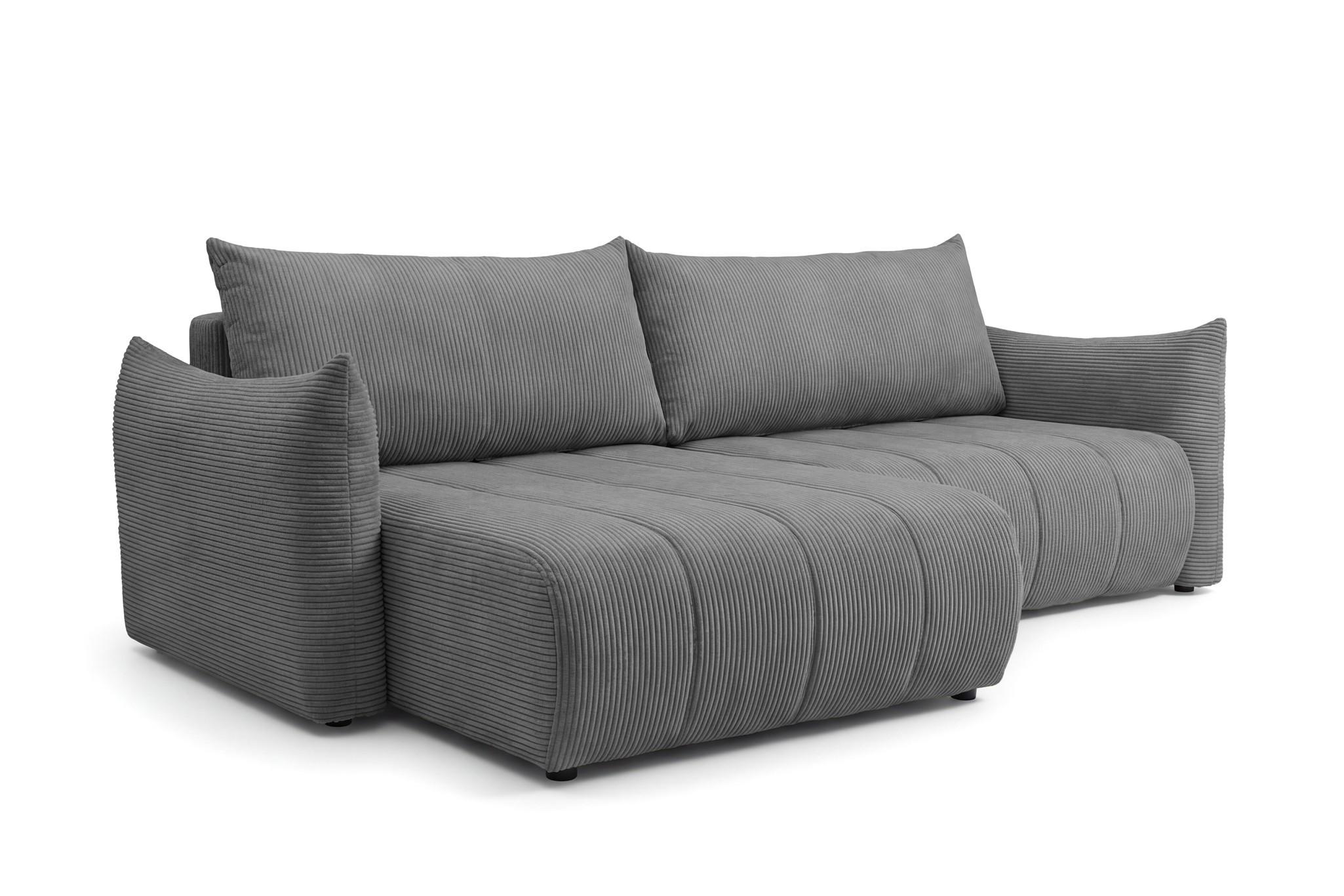 ECKSOFA Ontario Mit Schlaffunktion - Grau, Holzwerkstoff/Textil (154/260cm) - Fun Möbel