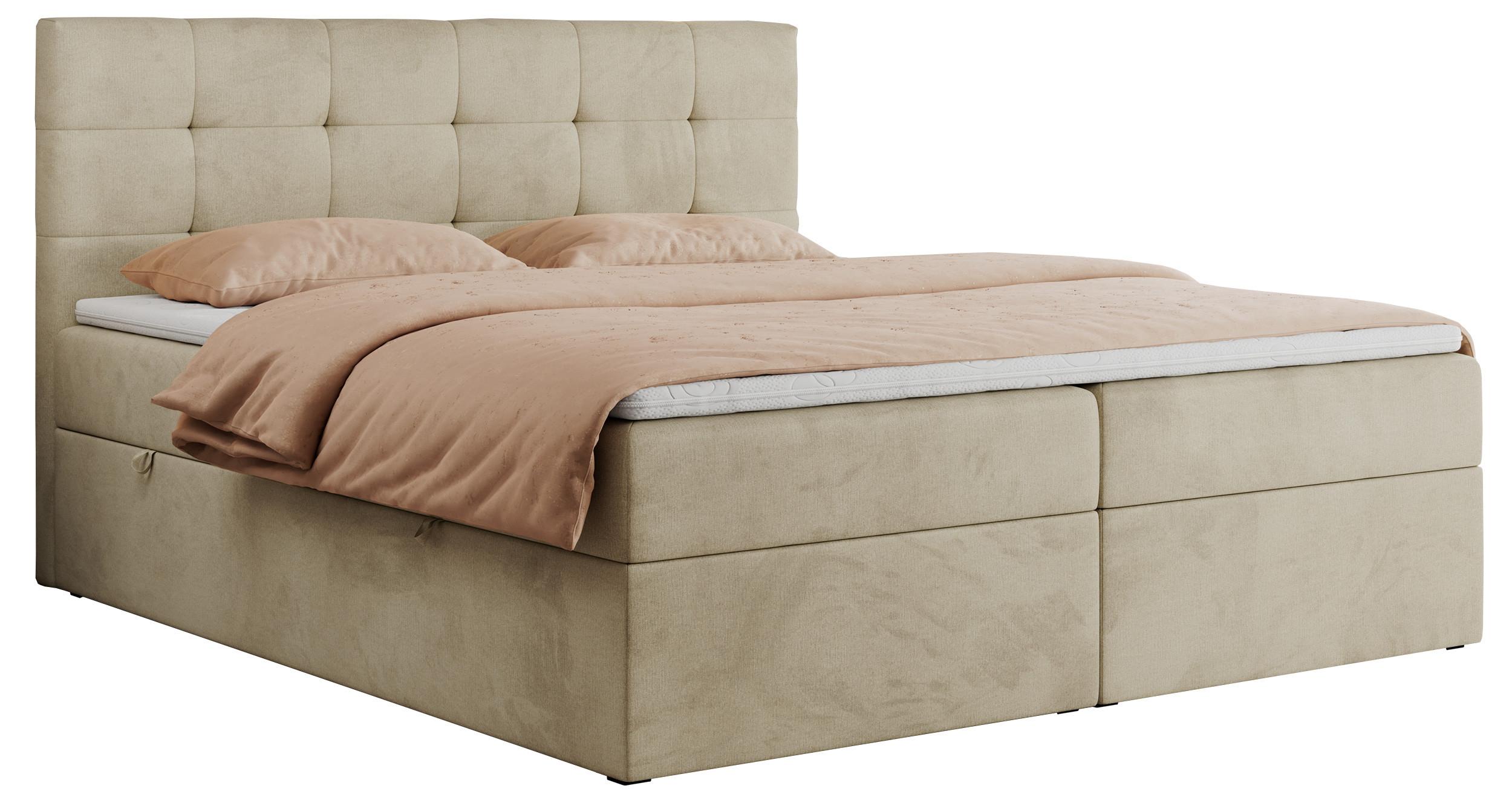 BOXBETT CENTO 120/200 Beige Velvet - H3 - Beige, Holz/Textil (120/200cm) - MKS
