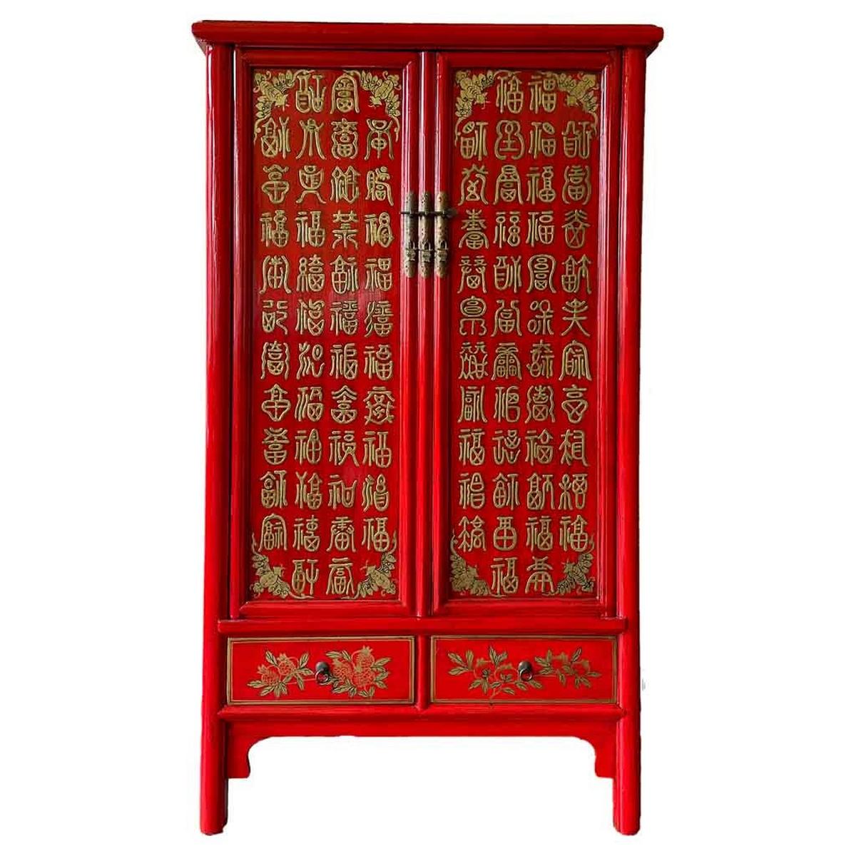 SCHRANK aus Holz 100x57x183 cm - Rot, Holz (100/183/57cm) - Wanderlust
