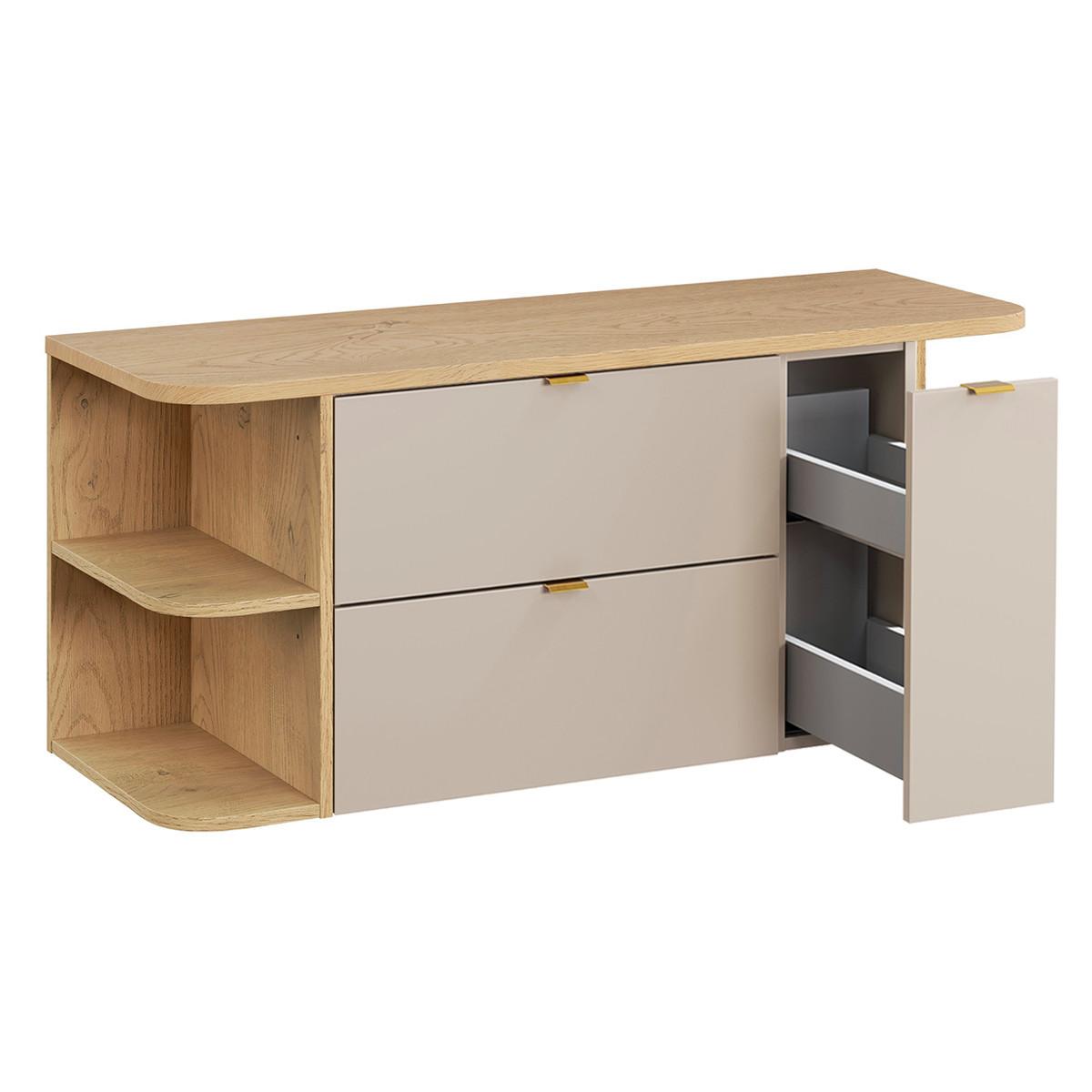 WASCHTISCHUNTERSCHRANK 120.4cm Azel 2er-Set Kaschmir - Beige, Holzwerkstoff (120.4/52/46cm) - Petits-meubles
