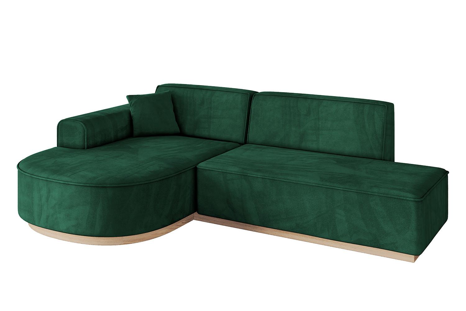 ECKSOFA Ottomane Links ARRIO-L1 - 243x171x83 cm Dunkelgrün - Grün, Holzwerkstoff/Textil (243/171cm) - ALTDECOR
