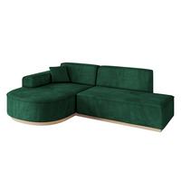 ECKSOFA Ottomane Links ARRIO-L1 - 243x171x83 cm Dunkelgrün - Grün, Holzwerkstoff/Textil (243/171cm) - ALTDECOR