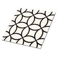 FLIESENAUFKLEBER 9 Stück 30x30 cm selbstklebend Geometrische Kreise - Schwarz, Textil (30/1.6/30cm) - TULUP