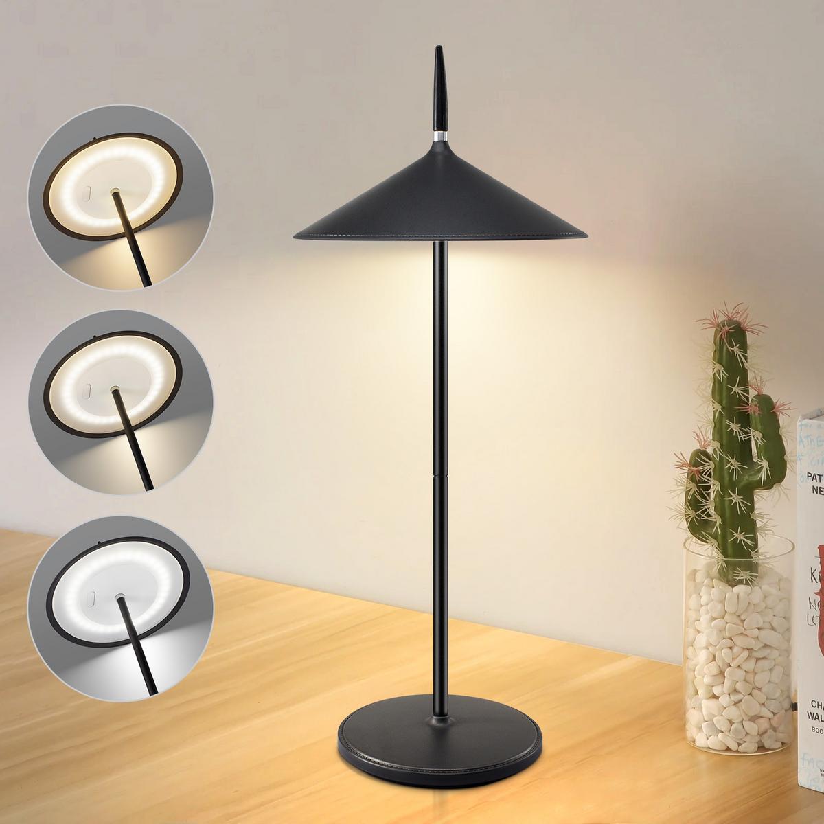 LED TISCHLEUCHTE Nauser (2er-Set) - Schwarz, Kunststoff (15.4/15.4/37.6cm) - Nettlife