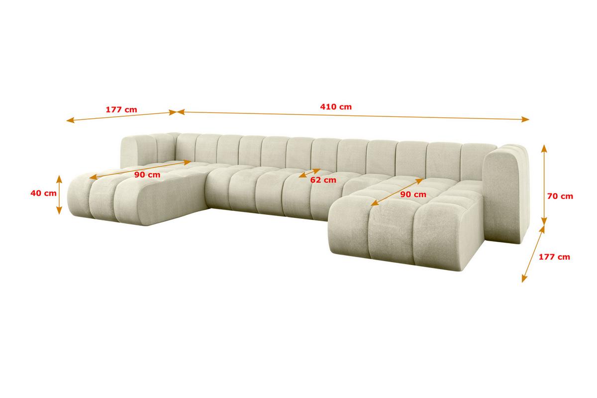 WOHNLANDSCHAFT modulares Sofa Joren-U2 - 410x177x70 cm Beige - Beige, Holzwerkstoff/Textil (410/70/177cm) - ALTDECOR
