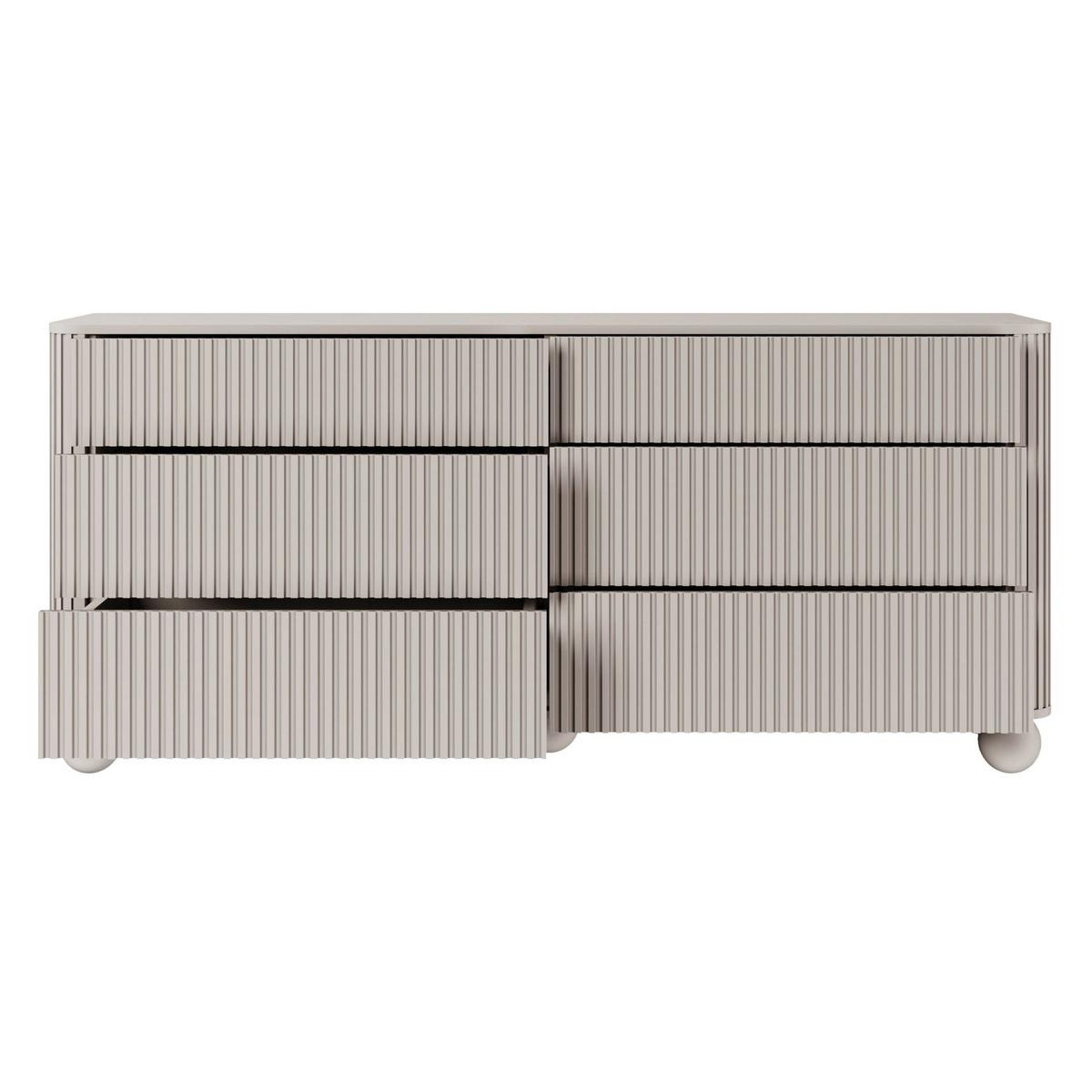 KOMMODE Arvello Greige 168 cm - Taupe, Holz/Holzwerkstoff (168/83.8/38cm) - Selsey