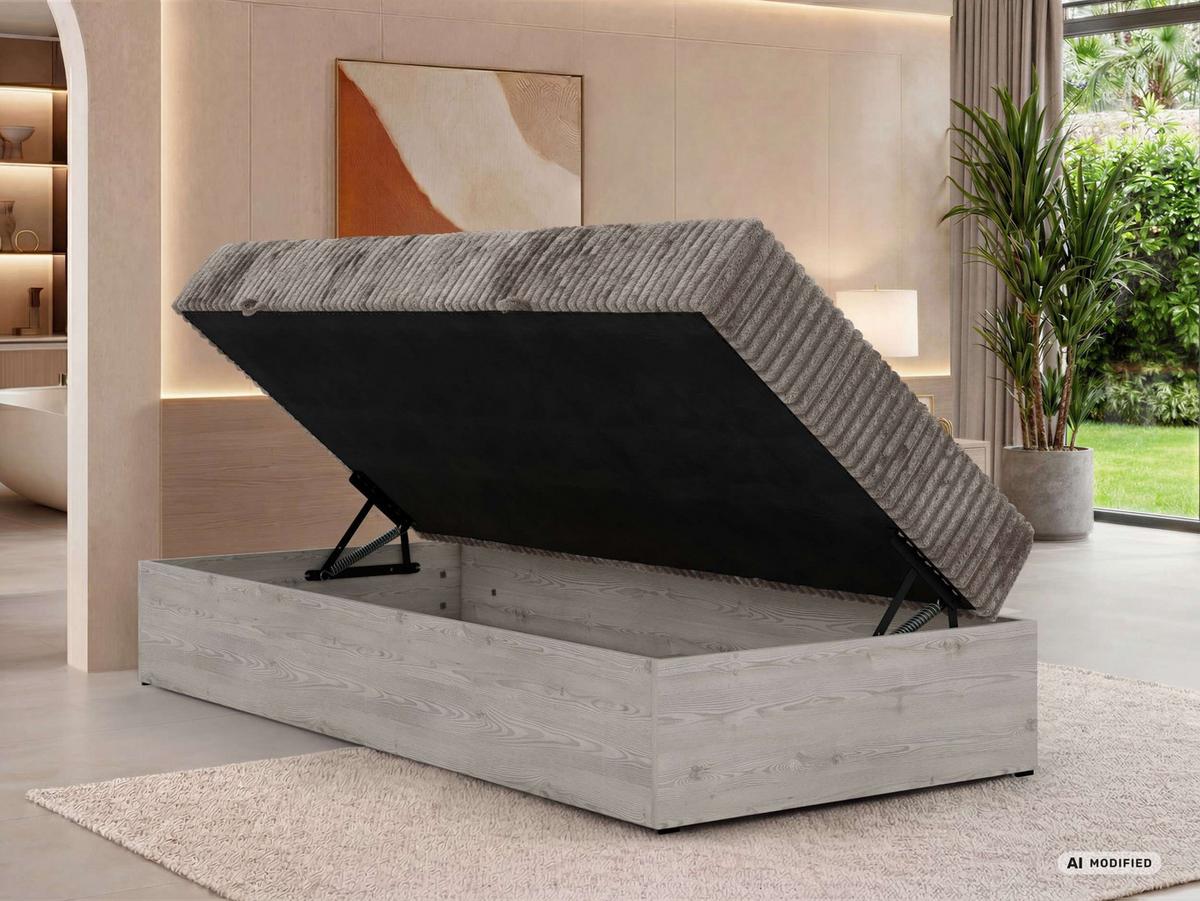 BOXBETT NORDIC ZERO 90/200 - Hellbraun Cord - Topper Visco - H3 - Hellbraun/Schwarz, Kunststoff/Textil (90/200cm) - MKS