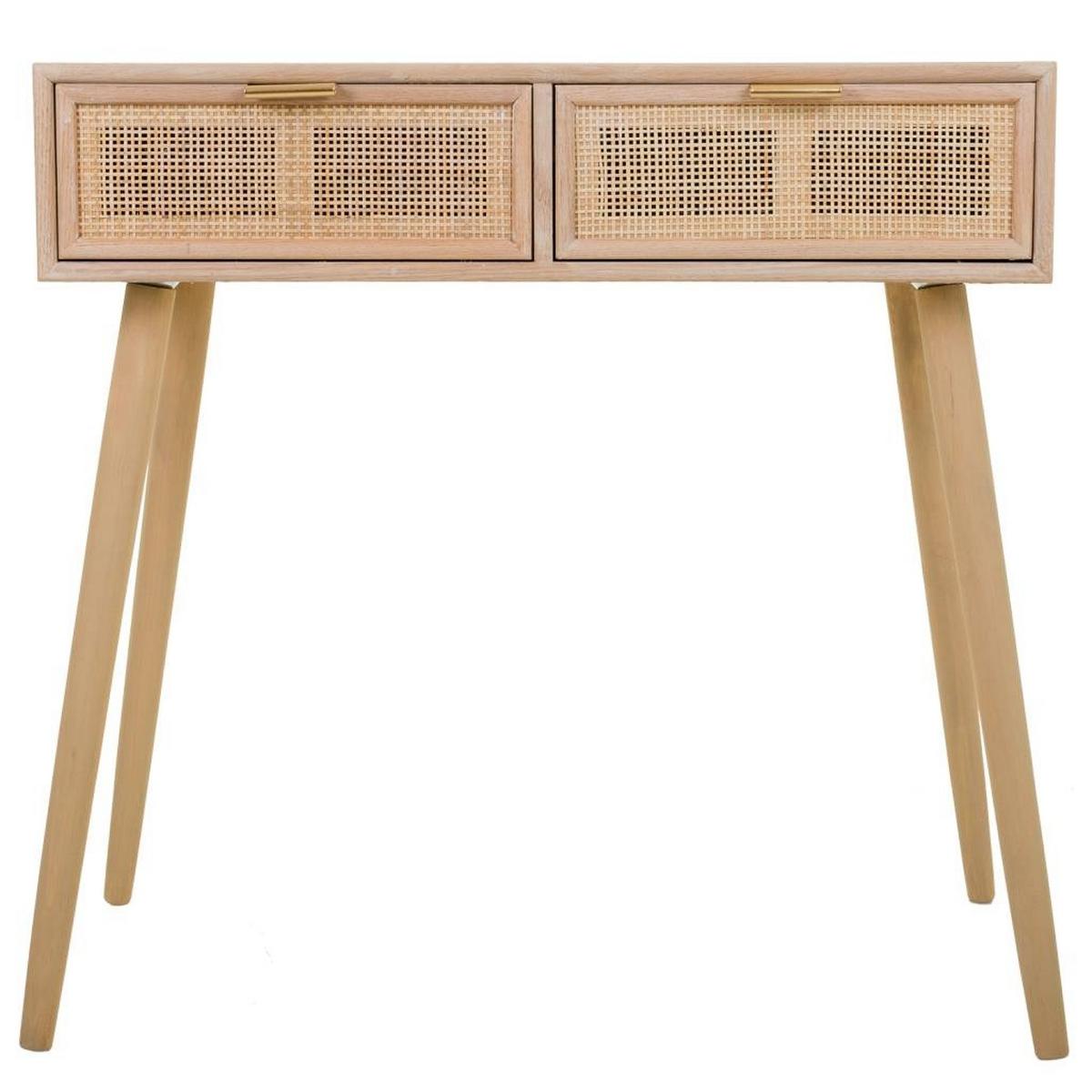 KONSOLENTISCH aus MDF und Gitter, braun, 80x42x79cm - Braun, Holzwerkstoff (42/80/79cm) - Wanderlust