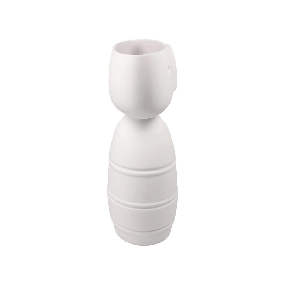 VASE "CARO" Studio 8 Vultus weiß 22 cm - Weiß, Keramik (22cm) - Goebel