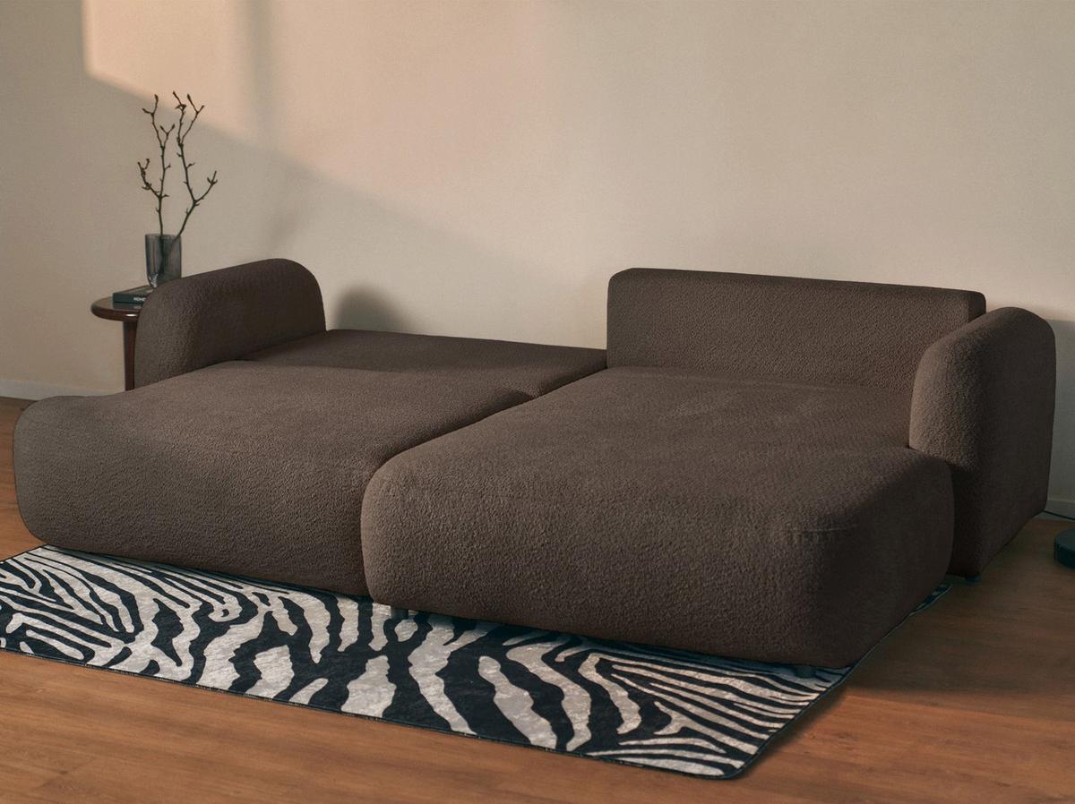 ECKSOFA Tvoya Braun Bouclé - Schwarz/Braun, Kunststoff/Textil (175/267cm) - Selsey