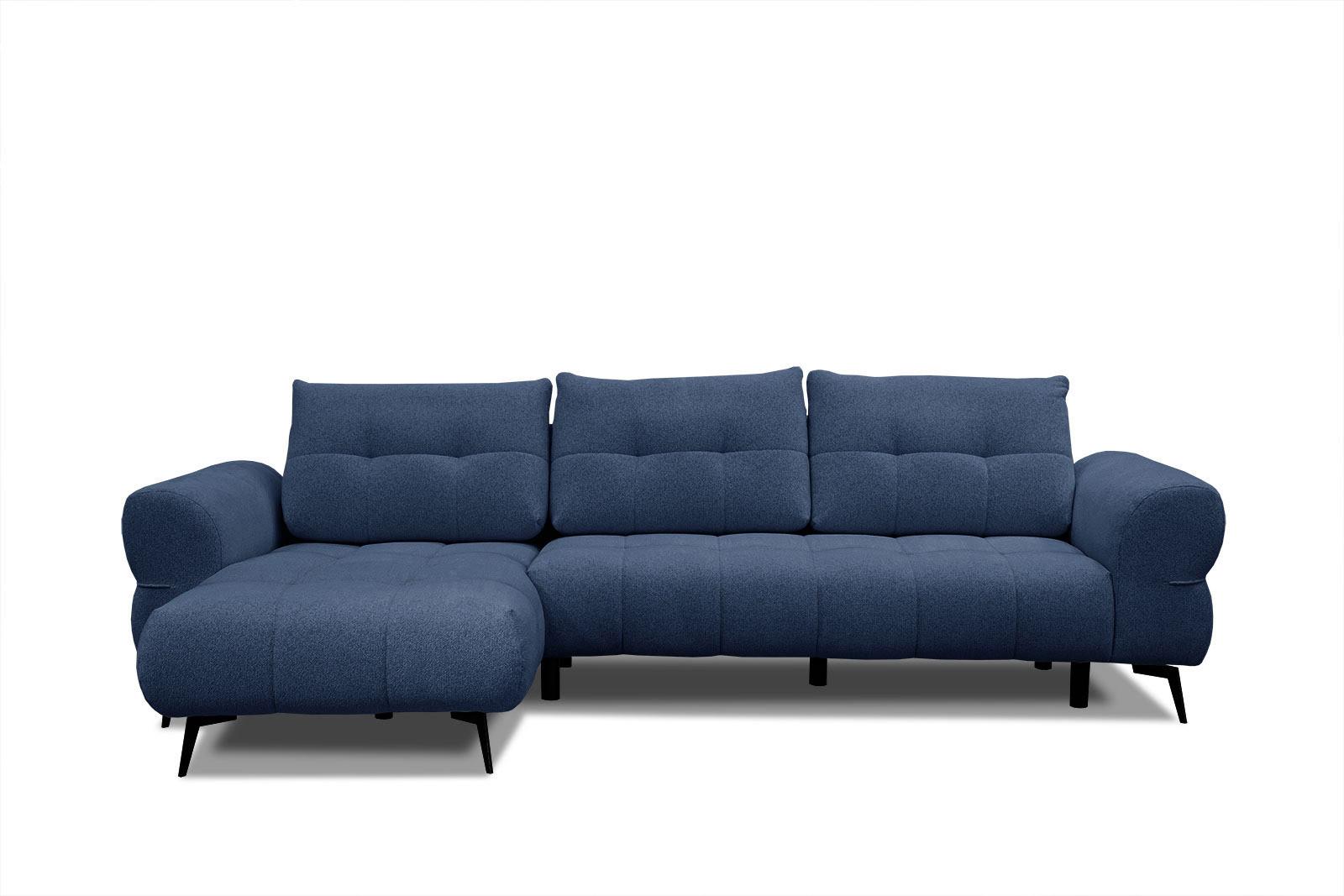 ECKSOFA SALVINI 4-Sitzer, dunkelblau - Schwarz/Dunkelblau, Holzwerkstoff/Textil (158/292cm) - Wozimo