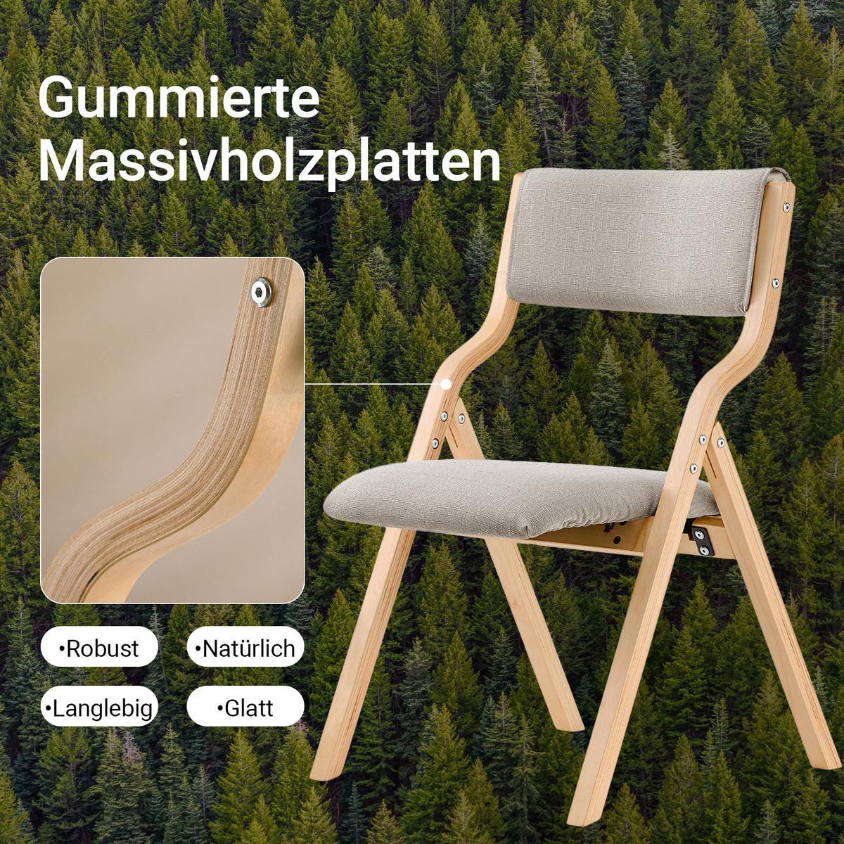 KLAPPSTÜHLEN 2 er set, Grau 48x80x54cm - Grau, Holz/Holzwerkstoff (54/80/48cm) - SoBuy