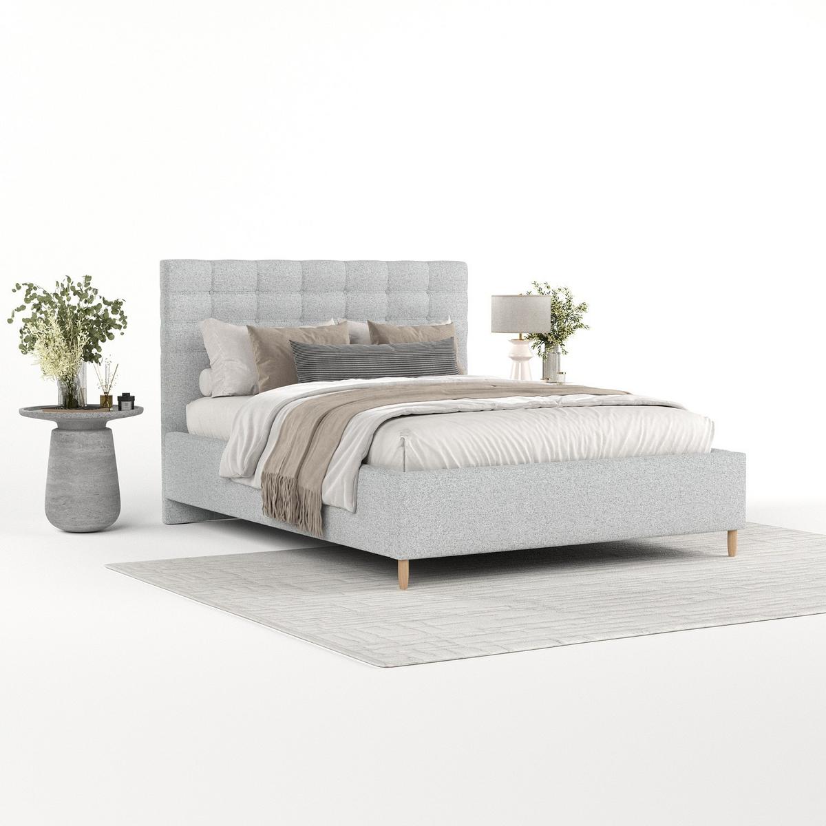 POLSTERBETT Soma 120/200 cm Hellgrau im Riva Stoff - Hellgrau/Naturfarben, Holz/Holzwerkstoff (120/200cm) - AltaBeds