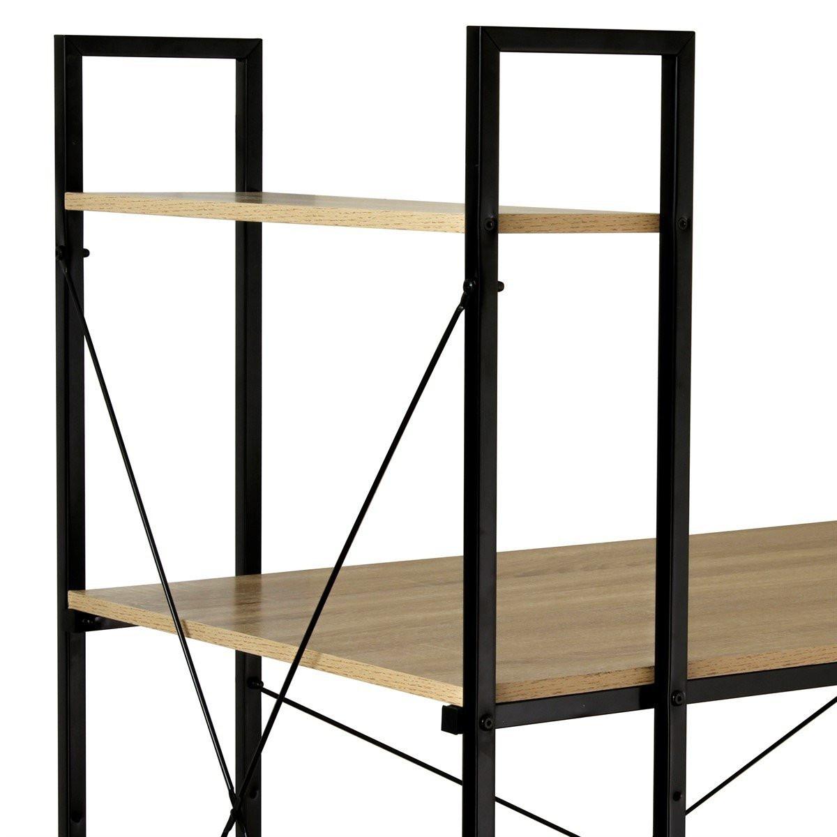 SCHREIBTISCH L120cm mit 4 Regalen im Industrial-Stil - Apfelbaumfarben, Holzwerkstoff (120/60/120cm) - Calicosy
