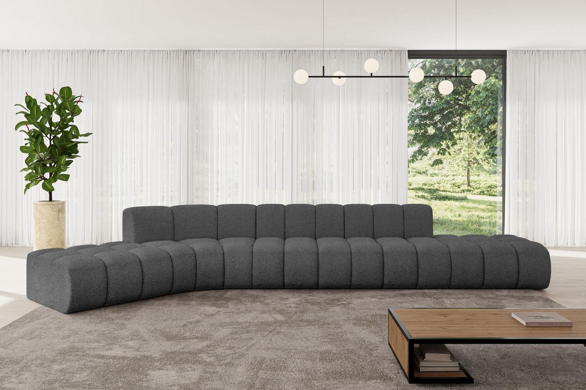 ECKSOFA modulares Sofa Solven-L2 - 471x174x70 cm Grau - Grau, Holzwerkstoff/Textil (471/174cm) - ALTDECOR