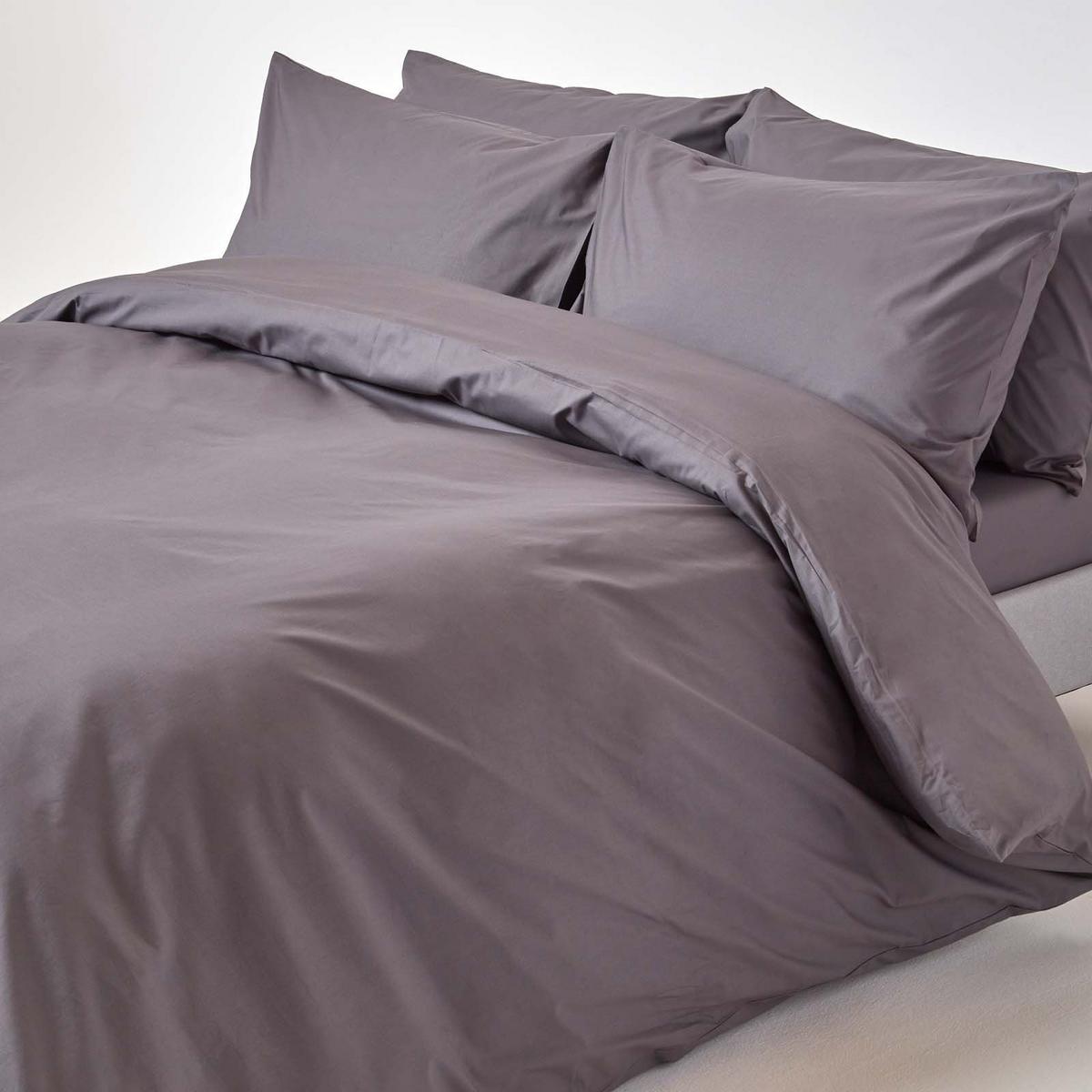 BETTLAKEN ohne Gummizug, Ägyptische Baumwolle, Fadendichte 200 - Dunkelgrau, Textil (275/275cm) - Homescapes