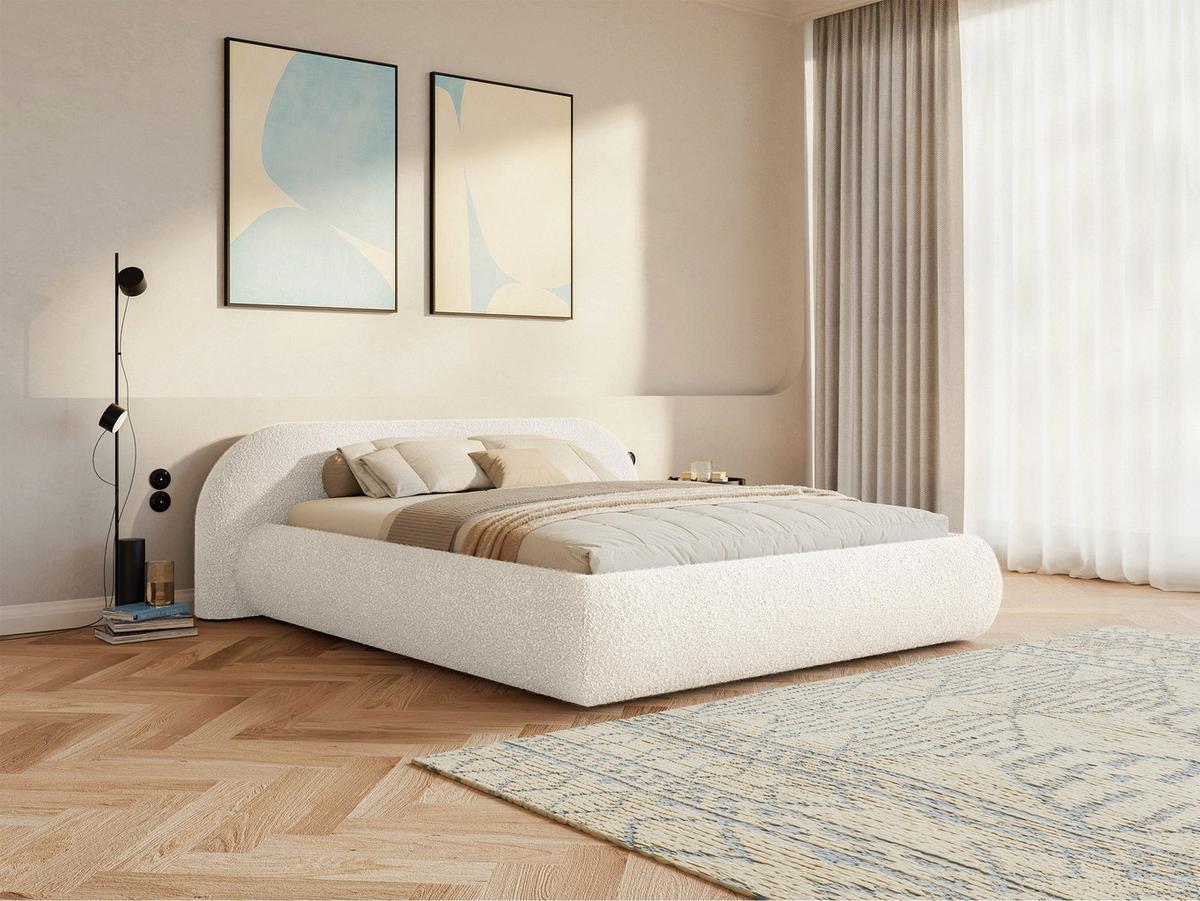 POLSTERBETT Shels Low Creme 160x200 cm - Creme/Schwarz, Kunststoff/Textil (160/200cm) - Selsey