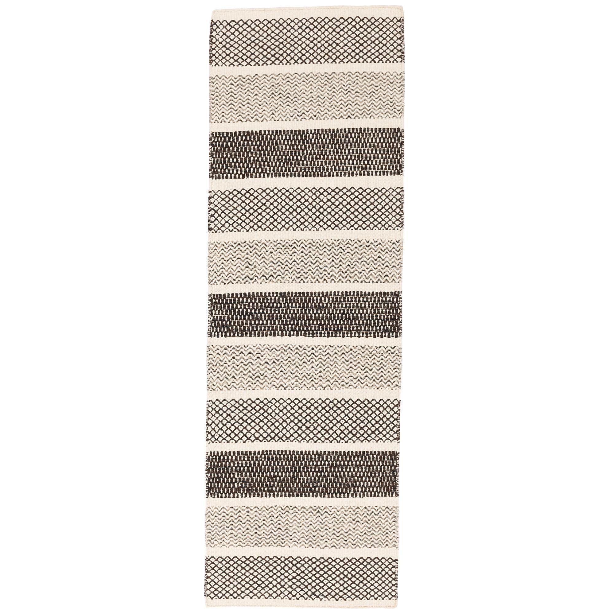 NATUR TEPPICH LÄUFER WOLLE RANA STREIFEN - Creme/Braun, Textil (70/130cm) - Pergamon
