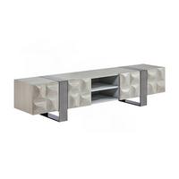 LOWBOARD MARGO Grau Holz, Metall - Grau, Holzwerkstoff/Metall (180/42/40cm) - KAWOLA