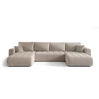 WOHNLANDSCHAFT Camila In Wind - Beige, Holzwerkstoff/Textil (384/85/175cm) - Fun Möbel