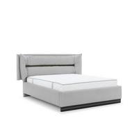POLSTERBETT Hamilton Magic Velvet Set.3 - Hellgrau, Holzwerkstoff/Textil (180/200cm) - Fun Möbel
