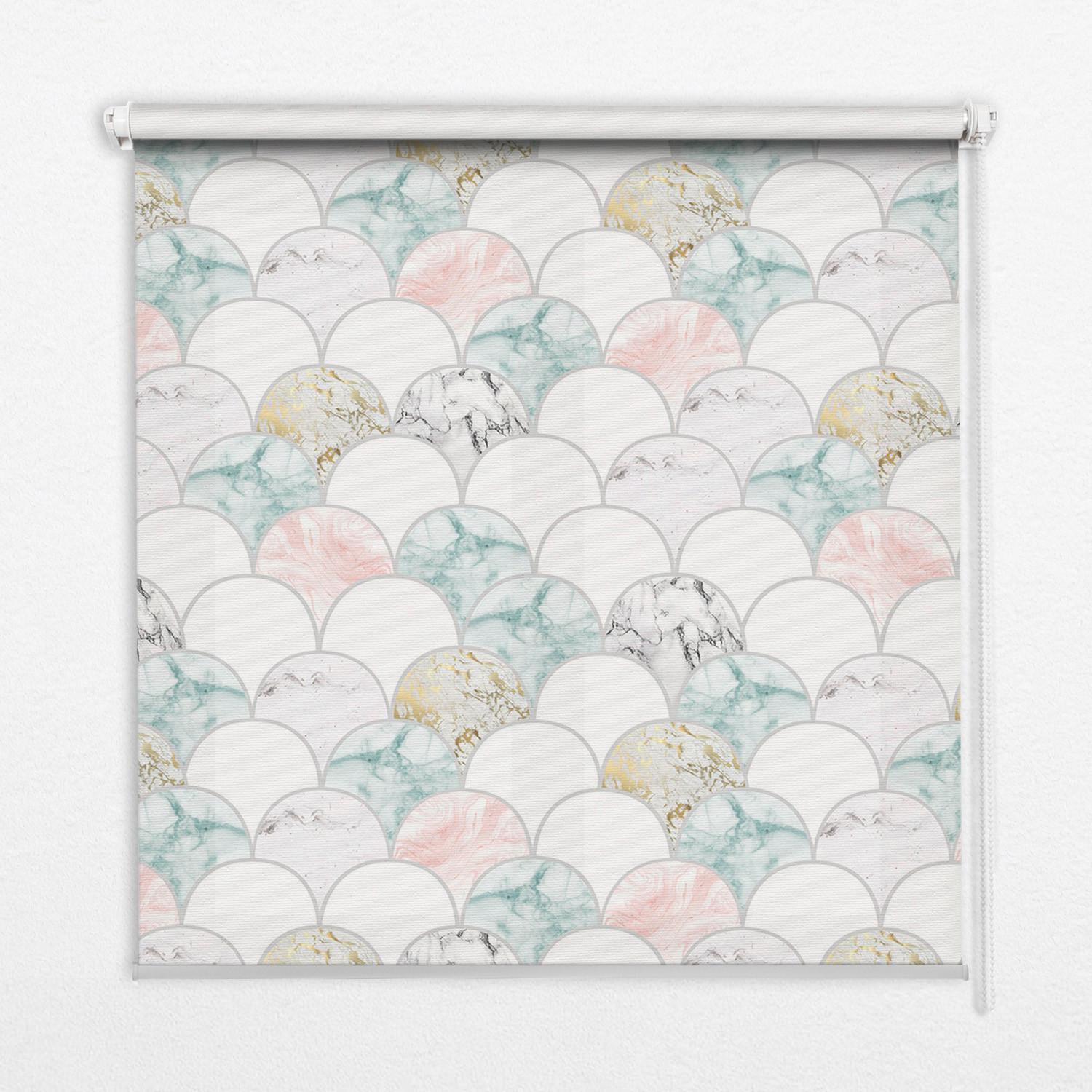INNENROLLO - Fensterrollo - Rollo - 110x140 cm - Bunte Schuppen - Blau, Kunststoff (110/140/0.5cm) - TULUP
